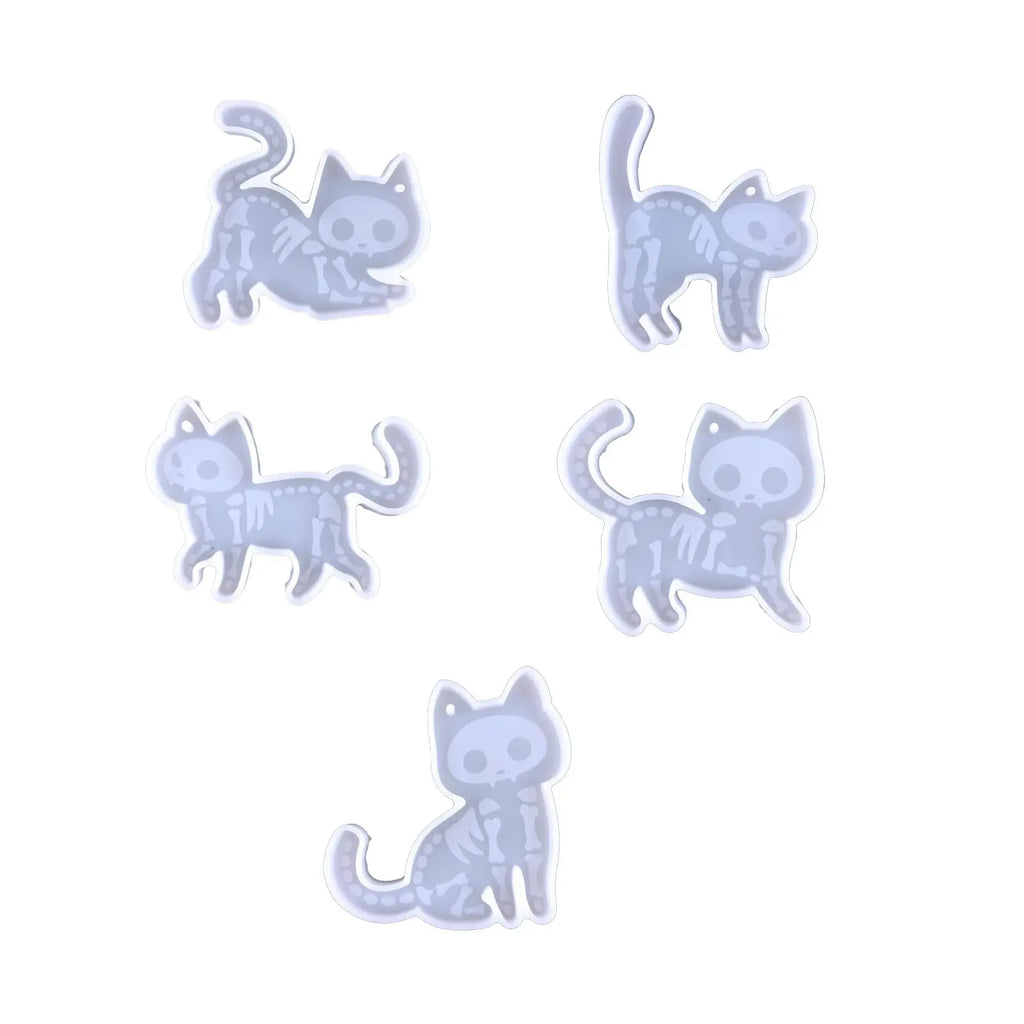 5pcs Kitten Shape Keychain Jewelry Accessory Resin Mold DesignUrGift