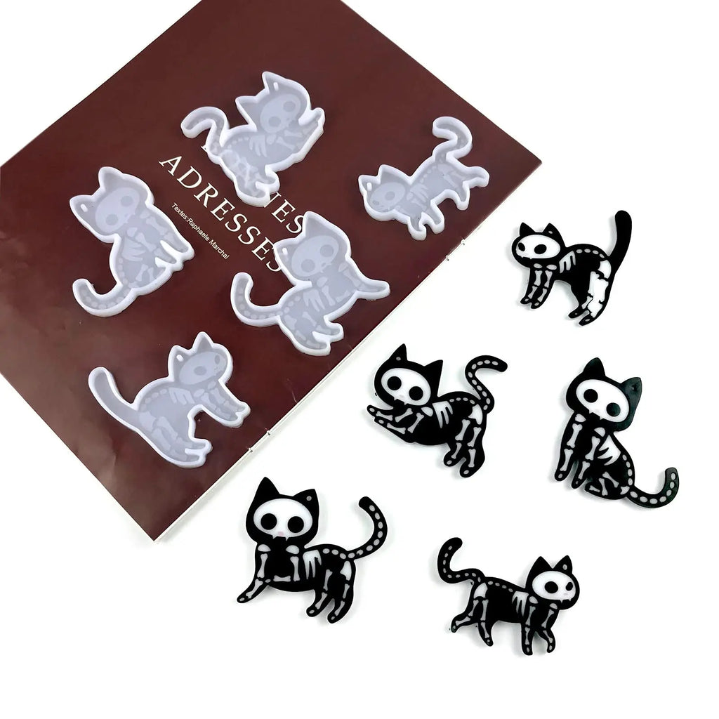 5pcs Kitten Shape Keychain Jewelry Accessory Resin Mold DesignUrGift