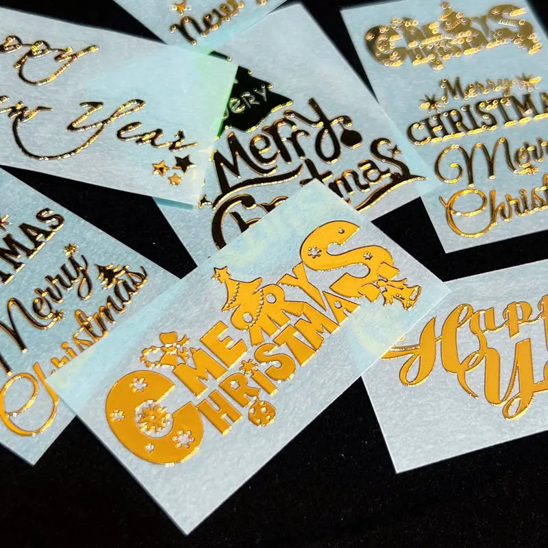 4pcs Christmas New Year Wishes Foil Stickers DesignUrGift