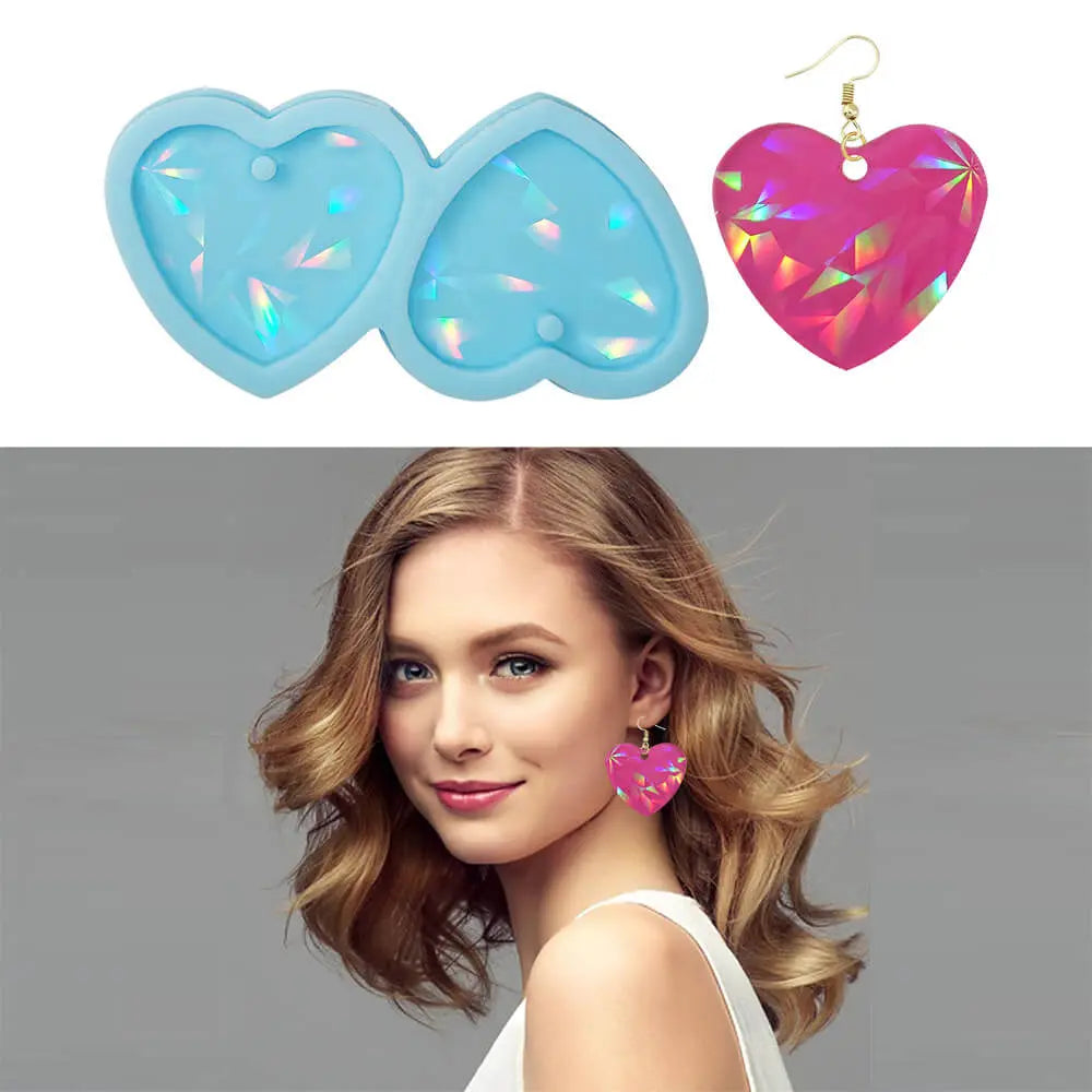 Resin Laser DIY Love Earring Jewelry Mold Perfect Gift DesignUrGift
